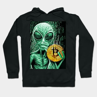 Alien Bitcoin Collectors Mars Invasion Sci-fi Hoodie